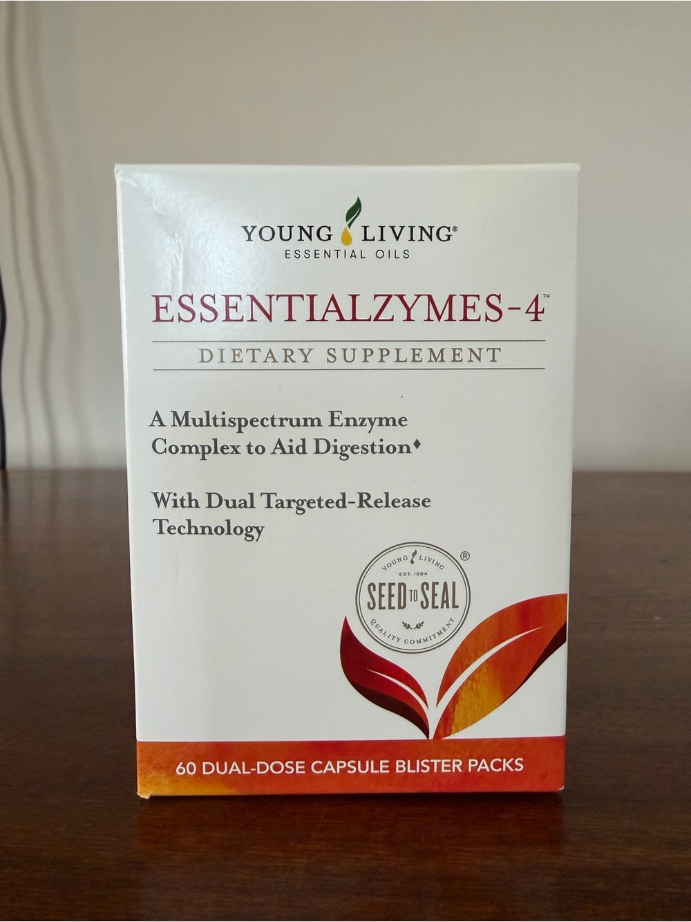 Young Living Essentialzymes-4, 60 dual dose capsules, Safety Sealed